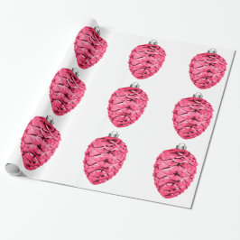 Papel De Presente Papel de empacotamento Pinecones Rosa