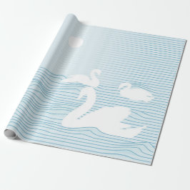 Papel De Presente Papel de empacotamento por deriva de Cisne Azul de
