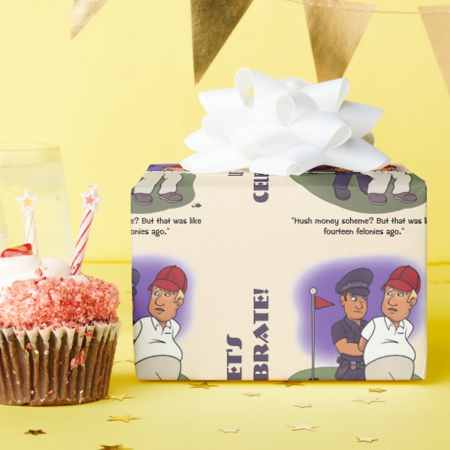 Papel De Presente Papel de enrolação de felonias de trump (Festa de aniversário)