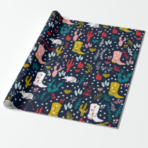 Papel De Presente Papel de enrolação de vaqueira ocidental, bonito