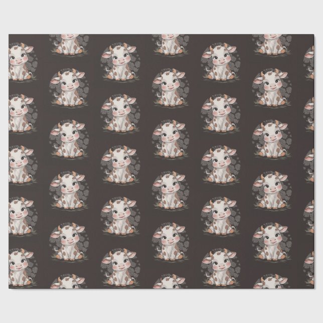 Papel De Presente Papel de enrolação - vaca-bebê (Barra)