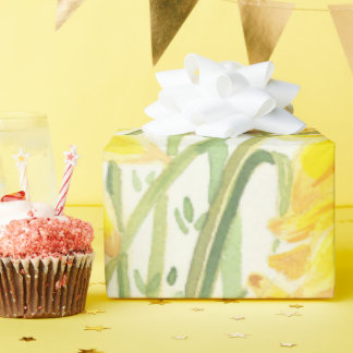 Papel De Presente Papel de enrolamento amarelo da ventoinha Daffodil