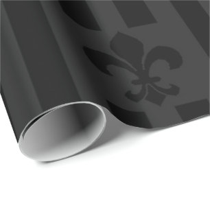 Papel De Presente Papel de enrolamento Black Velvet Fleur de Lis