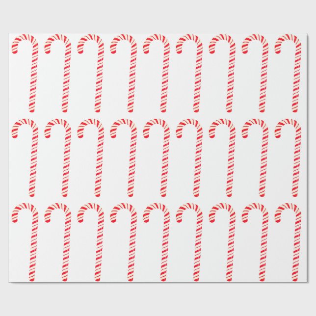 Papel De Presente Papel de enrolamento Candy Canes (Aberto)