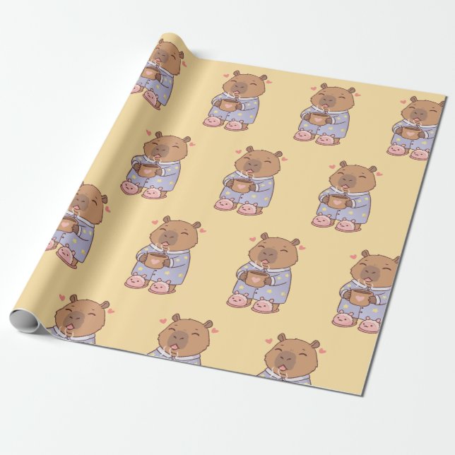 Papel De Presente Papel de enrolamento Capybara | Presente divino e  (Desenrolado)