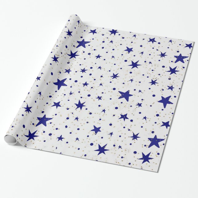 Papel De Presente Papel de enrolamento Celestial, Estrelas e Luas (Desenrolado)