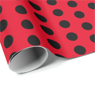 Papel De Presente Papel de enrolamento clássico, vermelho e preto, e