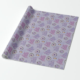 Papel De Presente Papel de enrolamento com padrão de cristal roxo