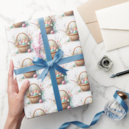 Papel De Presente Papel de enrolamento da Páscoa de Aquarela de Past