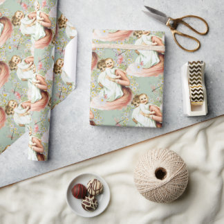 Papel De Presente Papel de enrolamento da vitamina do bebê azul