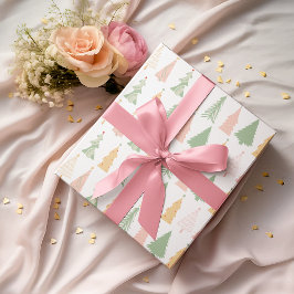 Papel De Presente Papel de enrolamento das árvores de Natal colorido