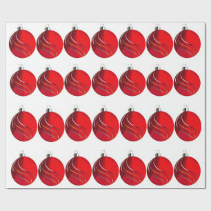 Papel De Presente Papel de enrolamento das lâmpadas de Natal Vermelh