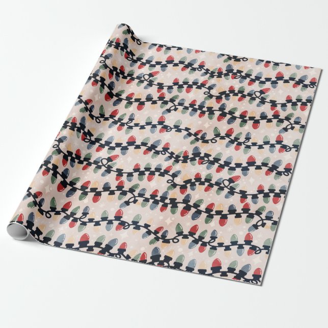 Papel De Presente Papel de enrolamento das luzes de feriado (Desenrolado)