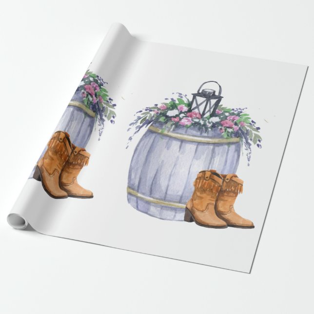 Papel De Presente Papel de enrolamento de 60 lb Roll Verão Casamento (Desenrolado)