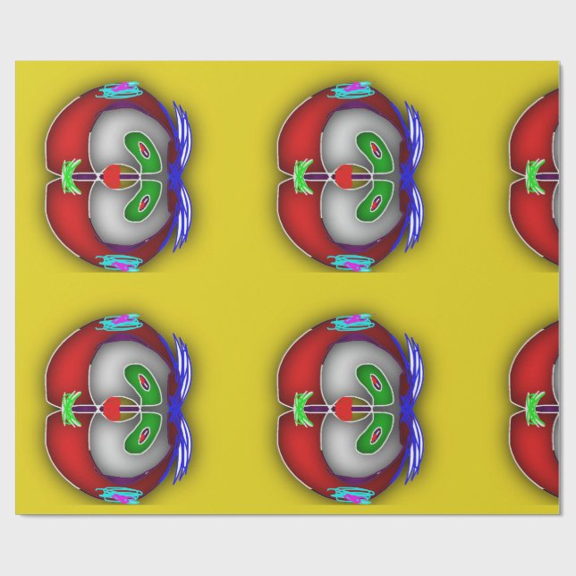 Papel De Presente Papel de enrolamento de Abstrato de padrão único (Aberto)