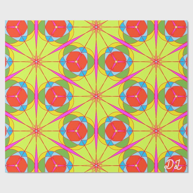 Papel De Presente Papel de enrolamento de Abstrato de padrão único (Aberto)