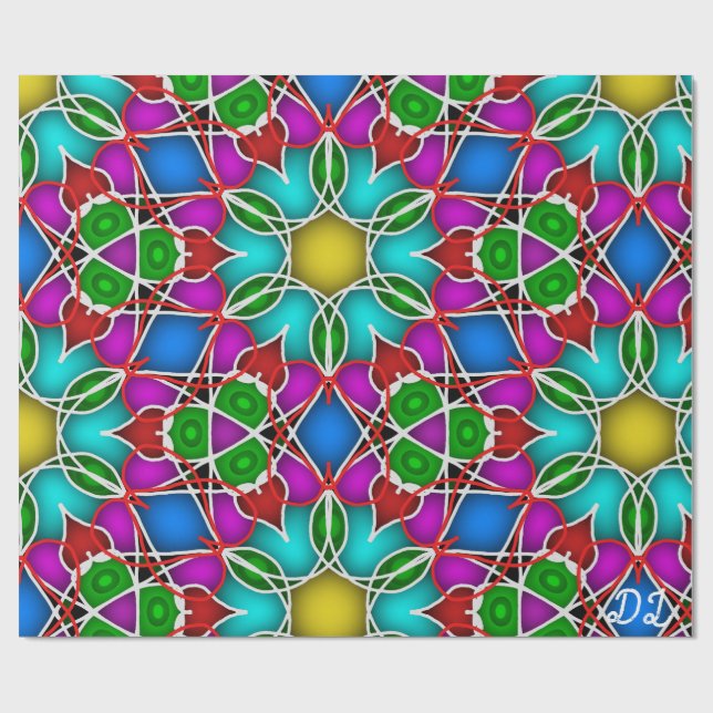 Papel De Presente Papel de enrolamento de Abstrato de padrão único (Aberto)