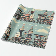 Papel de enrolamento de aniversário do comboio