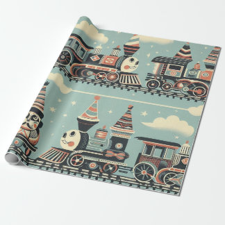 Papel De Presente Papel de enrolamento de aniversário do comboio