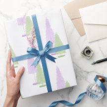 Papel de enrolamento de árvores de Natal de Pastel