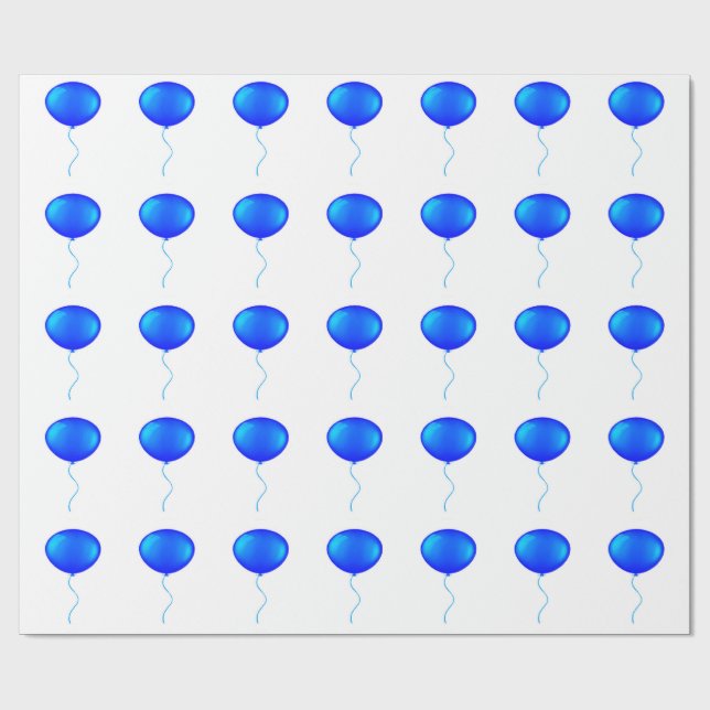 Papel De Presente Papel de enrolamento de balões azuis (Aberto)