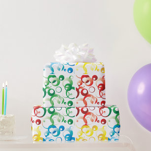 Papel De Presente Papel de enrolamento de cores e formas de anos set