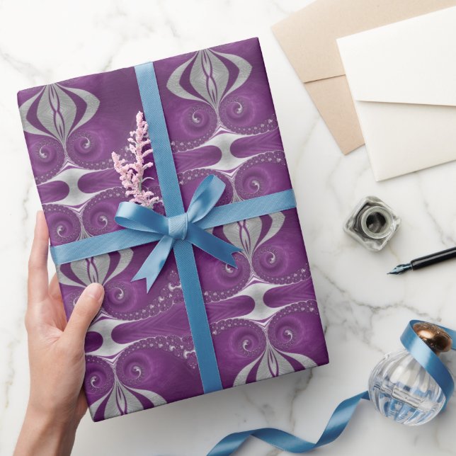 Papel De Presente Papel de enrolamento de espirais magenta psicodéli (Presentear)