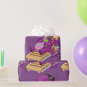 Papel De Presente Papel de enrolamento de férias do dragão