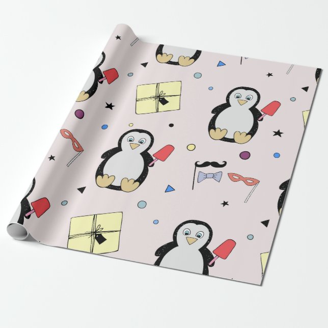 Papel De Presente Papel de enrolamento de festas personalizadas para (Desenrolado)