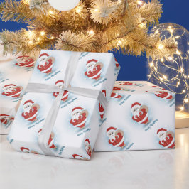 Papel De Presente Papel de enrolamento de Natal de papais noeis