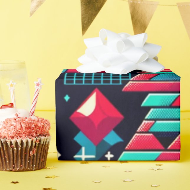 Papel De Presente Papel de enrolamento de Natal dos anos 80 (Festa de aniversário)