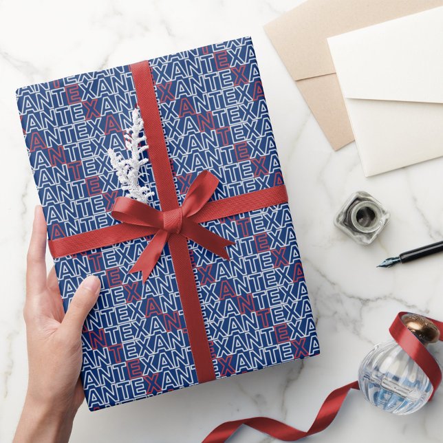 Papel De Presente Papel de enrolamento de Neon TEXAN, vermelho e bra (Criador carregado)