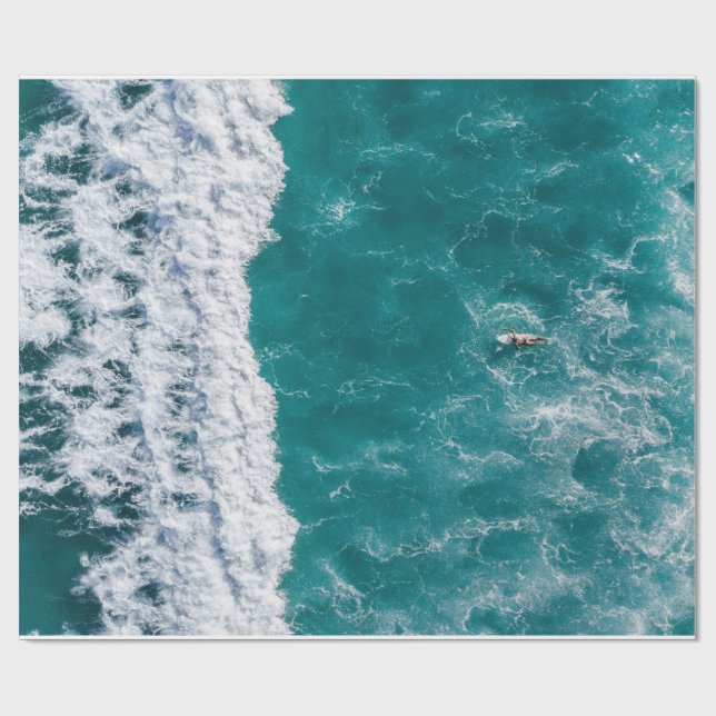 Papel De Presente Papel de enrolamento de ondas do oceano (Aberto)