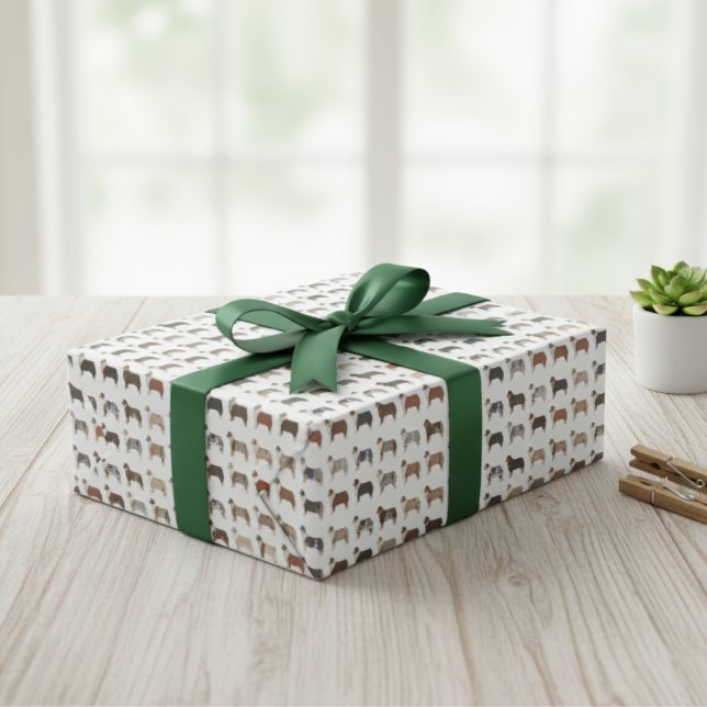 Papel De Presente Papel de enrolamento de padrão de Casaco de Shephe (Australian Shepherd Coat Pattern Wrapping Paper)