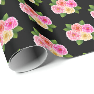 Papel De Presente Papel de enrolamento de rosas
