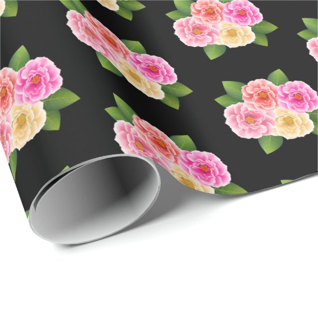 Papel De Presente Papel de enrolamento de rosas (Ponta do rolo)