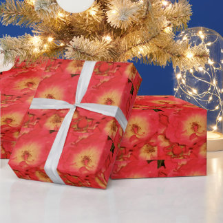 Papel De Presente Papel de enrolamento de Rosas vermelhas de Verão