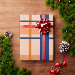 Papel De Presente Papel de enrolamento de Xadrezes de Buffalo Laranj