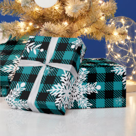 Papel De Presente Papel de enrolamento de Xadrezes pretas, em flocos