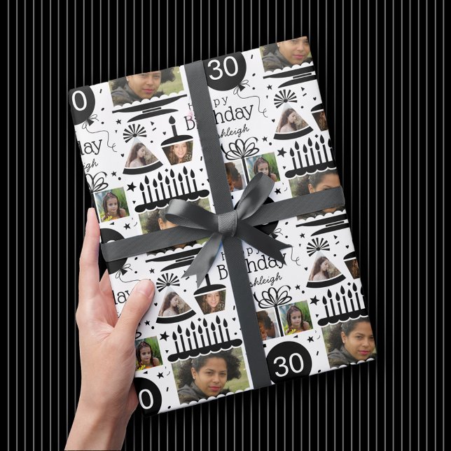 Papel De Presente Papel de enrolamento do aniversário de 30 anos do  (Criador carregado)