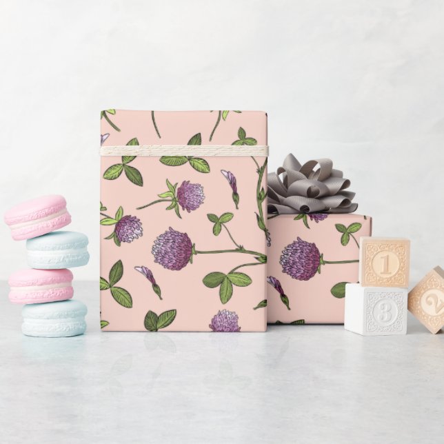 Papel De Presente Papel de enrolamento do Chá de fraldas rosa com ta (Chá de bebê)