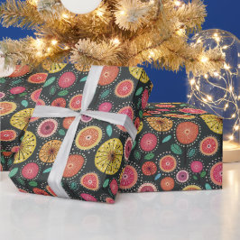 Papel De Presente Papel de enrolamento do padrão folk Boho Scandi