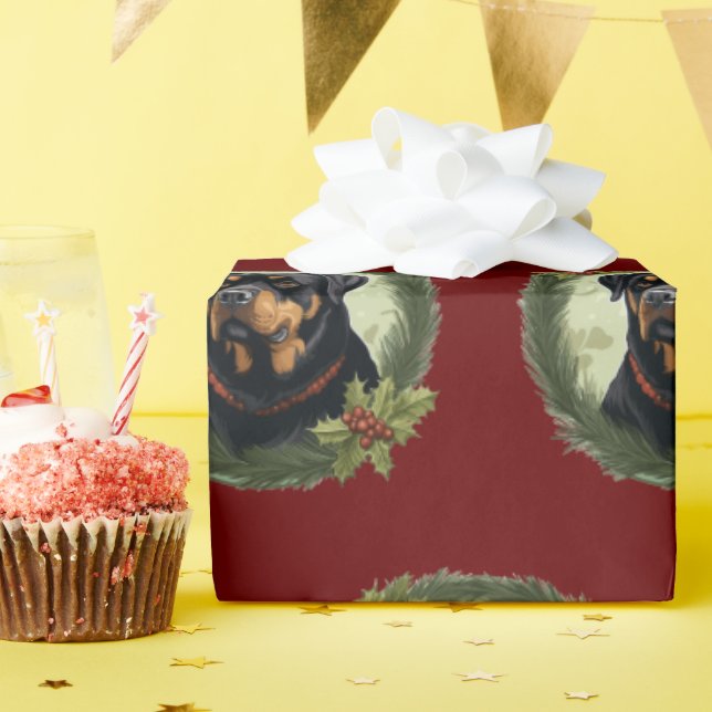 Papel De Presente Papel de enrolamento do rottweiler (Festa de aniversário)