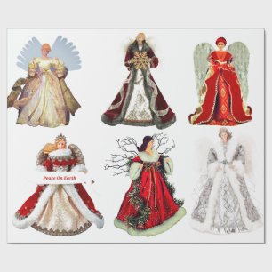 Papel De Presente Papel de enrolamento dos anjos de Natal