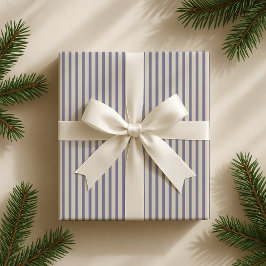 Papel De Presente Papel de enrolamento Elegante em tiras, azuis, fra