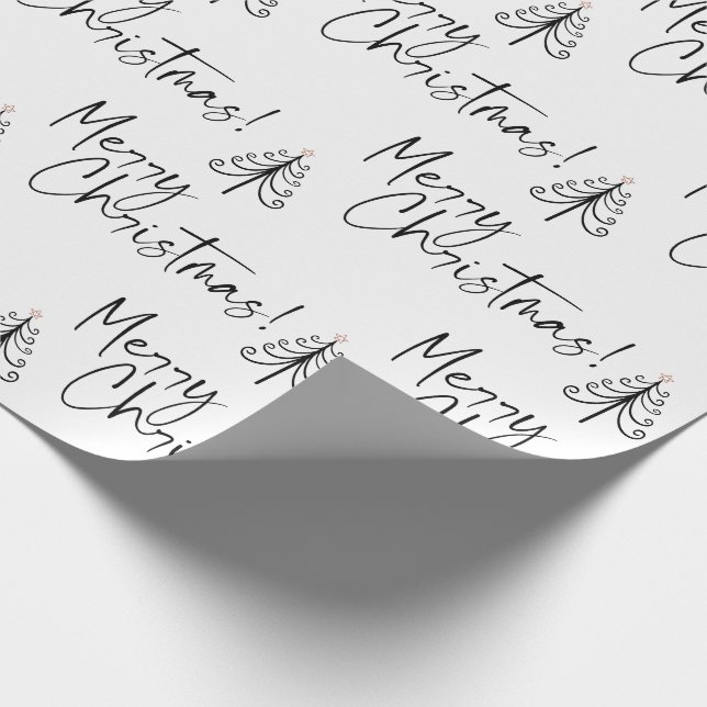 Papel De Presente Papel de enrolamento em árvore de Natal de Preto B (Ponta)