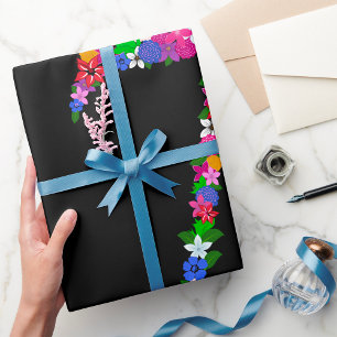 Papel De Presente Papel de enrolamento Floral número sete