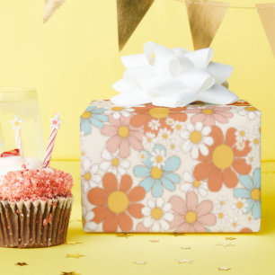 Papel De Presente Papel de enrolamento floreal cor-de-rosa cor-de-la