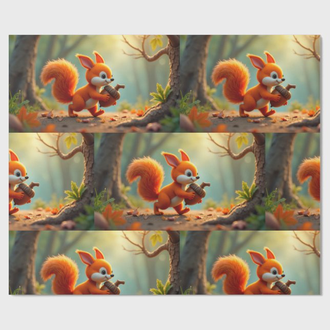 Papel De Presente Papel de enrolamento - Floresta do outono (Aberto)