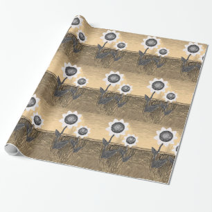 Papel De Presente Papel de enrolamento Girassol